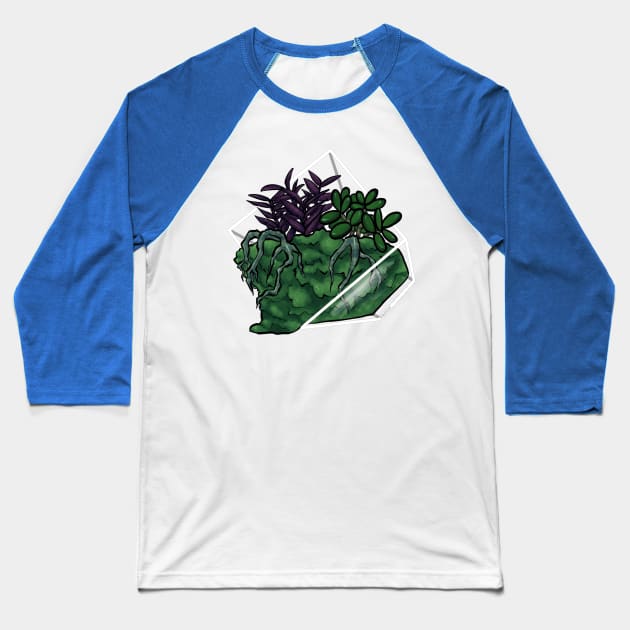 Moss Terrarium Baseball T-Shirt by mcbenik